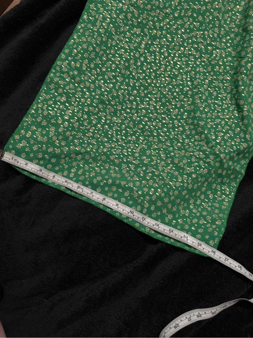Kelly Green and gold floral rectangle scarf